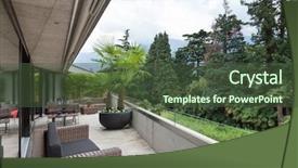  Presentation with garden - Audience pleasing slides consisting of balcony with comfortable garden furniture backdrop and a  colored foreground