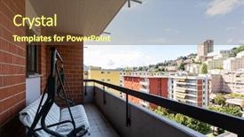  Presentation with city - PPT layouts featuring balcony with rocking and city background and a tawny brown colored foreground