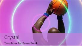  Presentation with abstract circles - Presentation theme consisting of bald-african-american-basketball-player background and a lilac colored foreground