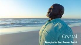  Presentation with retirement - Presentation featuring bald-african-american-senior-man background and a  colored foreground