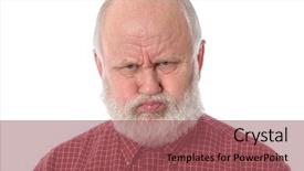  Presentation with ball bearing on a white - Beautiful presentation theme featuring bald and bearded senior man backdrop and a violet colored foreground