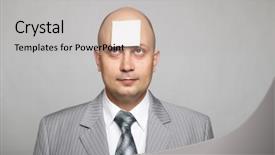  Presentation with bald - Audience pleasing slides consisting of bald businessman in a gray backdrop and a  colored foreground