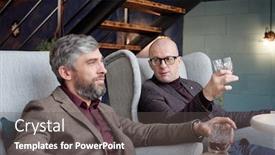  Presentation with whisky - Colorful theme enhanced with bald-businessman-with-whisky-glass backdrop and a dark gray colored foreground