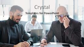  Presentation with negotiating - Amazing slide set having bald-busy-broker-in-formalwear backdrop and a light gray colored foreground