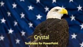  Presentation with american flag and eagle - Colorful theme enhanced with bald eagle against an american backdrop and a wine colored foreground