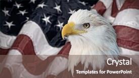  Presentation with bald - PPT theme enhanced with bald eagle with american flag background and a violet colored foreground