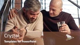  Presentation with whisky - Cool new presentation theme with bald-man-in-turtleneck-sitting backdrop and a tawny brown colored foreground