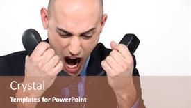  Presentation with bald - Theme enhanced with bald-man-shouting-into-two background and a coral colored foreground