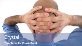  Presentation with brain break - Presentation theme consisting of bald man taking a break background and a teal colored foreground