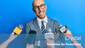  Presentation with microphones - Cool new theme with bald-man-with-beard-being backdrop and a teal colored foreground