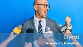  Presentation with microphones - Cool new theme with bald-man-with-beard-being backdrop and a teal colored foreground