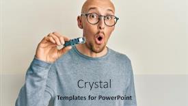  Presentation with bald - PPT layouts enhanced with bald-man-with-beard-holding background and a light gray colored foreground