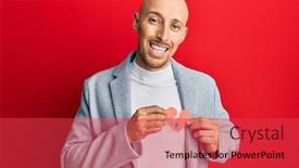  Presentation with broken heart - Beautiful presentation featuring bald-man-with-beard-holding backdrop and a red colored foreground