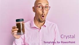  Presentation with bald - Cool new slide deck with bald-man-with-beard-holding backdrop and a lemonade colored foreground