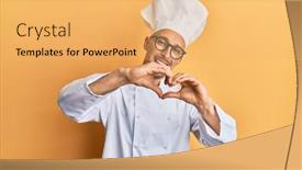  Presentation with romantic love - PPT theme with bald-man-with-beard-wearing background and a yellow colored foreground