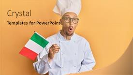  Presentation with bald - Colorful presentation theme enhanced with bald-man-with-beard-wearing backdrop and a yellow colored foreground