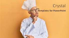  Presentation with professional tennis player athlete man - Cool new PPT theme with bald-man-with-beard-wearing backdrop and a yellow colored foreground