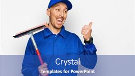  Presentation with bald - Slide deck enhanced with bald-man-with-beard-wearing background and a ocean colored foreground