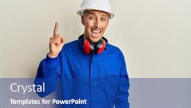  Presentation with bald - Theme having bald-man-with-beard-wearing background and a ocean colored foreground