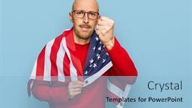  Presentation with wrapped flag - Cool new theme with bald-man-with-beard-wrapped backdrop and a light blue colored foreground