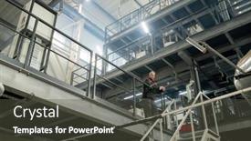  Presentation with polymer - Beautiful slide set featuring bald-mature-engineer-or-foreman backdrop and a dark gray colored foreground