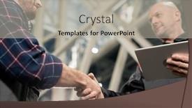  Presentation with foreman - Audience pleasing PPT theme consisting of bald-mature-foreman-with-digital backdrop and a light gray colored foreground