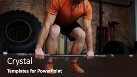  Presentation with barbell - Amazing presentation having bald-professional-athlete-lifting-barbell backdrop and a tawny brown colored foreground