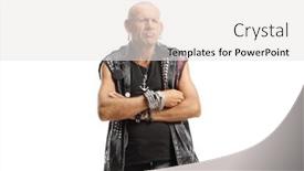  Presentation with punk - Slide deck having bald-punk-standing-with-arms background and a white colored foreground