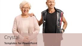  Presentation with punk - Colorful slides enhanced with bald-punk-standing backdrop and a coral colored foreground