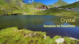  Presentation with romania - PPT theme enhanced with balea lake in fagaras mountains romania background and a tawny brown colored foreground
