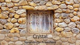  Presentation with stone masonry - Beautiful PPT layouts featuring balearic islands masonry stone wall backdrop and a coral colored foreground