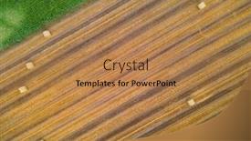  Presentation with country photo - Presentation design having bales-of-hay background and a coral colored foreground