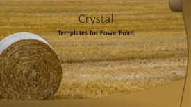  Presentation with agriculture field - Cool new slide set with bales-of-straw backdrop and a gold colored foreground