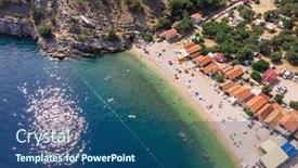  Presentation with coast line - Theme with bali-beach-coast-line background and a ocean colored foreground