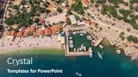  Presentation with coast line - Cool new PPT theme with bali-beach-coast-line backdrop and a ocean colored foreground