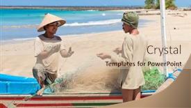  Presentation with fish beach - 