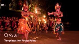  Presentation with fire women - PPT theme enhanced with bali-indonesia-april-4-presentation background and a tawny brown colored foreground