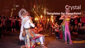  Presentation with fire women - Audience pleasing slide deck consisting of bali-indonesia-april-4-presentation backdrop and a tawny brown colored foreground