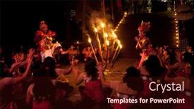  Presentation with fire women - PPT theme featuring bali-indonesia-april-4-presentation background and a wine colored foreground