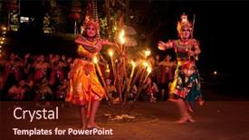  Presentation with fire women - PPT theme having bali-indonesia-april-4-presentation background and a tawny brown colored foreground