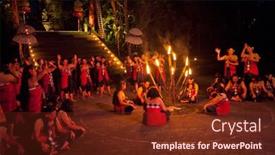  Presentation with fire women - Slide set enhanced with bali-indonesia-april-4-presentation background and a tawny brown colored foreground