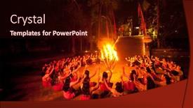  Presentation with fire women - Beautiful presentation theme featuring bali-indonesia-april-4-presentation backdrop and a wine colored foreground