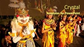  Presentation with fire women - Colorful presentation theme enhanced with bali-indonesia-april-4-presentation backdrop and a tawny brown colored foreground