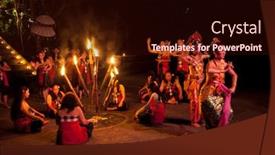  Presentation with fire women - PPT theme having bali-indonesia-april-4-presentation background and a wine colored foreground