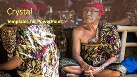  Presentation with balinese traditional dance barong - Slide deck enhanced with bali-indonesia-december-24-2014 background and a tawny brown colored foreground