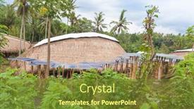  Presentation with solar farm - Amazing slide deck having bali-indonesia-february-2012-solar backdrop and a tawny brown colored foreground