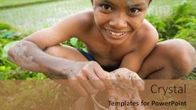  Presentation with rice field - Colorful presentation theme enhanced with bali-indonesia-march-31-unidentified backdrop and a coral colored foreground