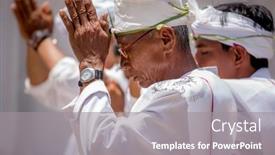  Presentation with opening ceremony - PPT theme having bali-indonesia-oct-19-2013 background and a gray colored foreground