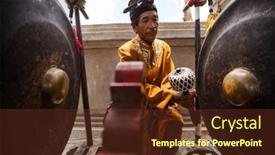  Presentation with opening ceremony - Slide set with bali-indonesia-oct-19-2013 background and a tawny brown colored foreground