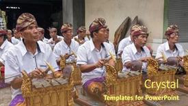  Presentation with music traditional - Colorful presentation theme enhanced with bali-indonesia-september-17-2016 backdrop and a tawny brown colored foreground
